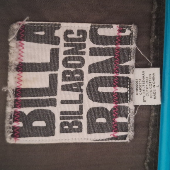 Billabong Olive Green Military Utility Jacket Full Zip Cargo Pockets Medium - Picture 10 of 13